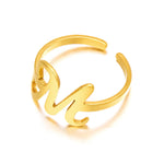 Load image into Gallery viewer, Adjustable Italic Cursive Letter Initial Ring
