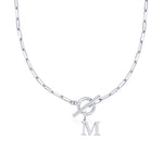 Load image into Gallery viewer, Paperclip Letter Initial Circle Lock Clasp Necklace