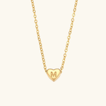 Load image into Gallery viewer, Heart Initial Gold Necklace