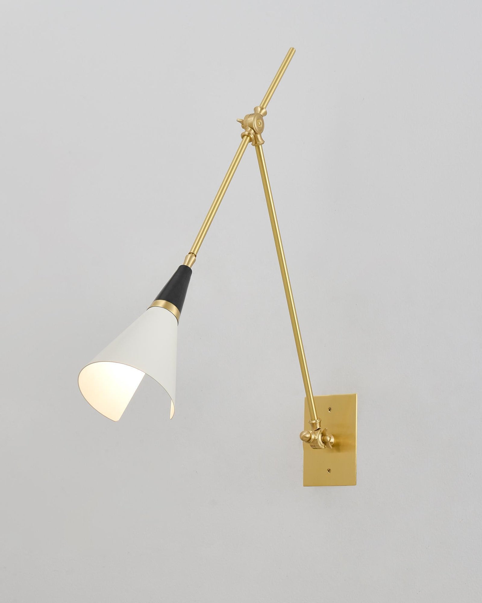 Edge Angled Shade Midcentury Inspired Wall Lamp