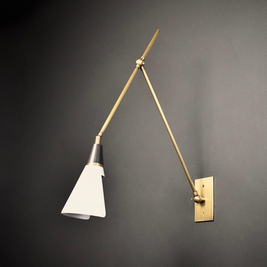 Edge Angled Shade Midcentury Inspired Wall Lamp
