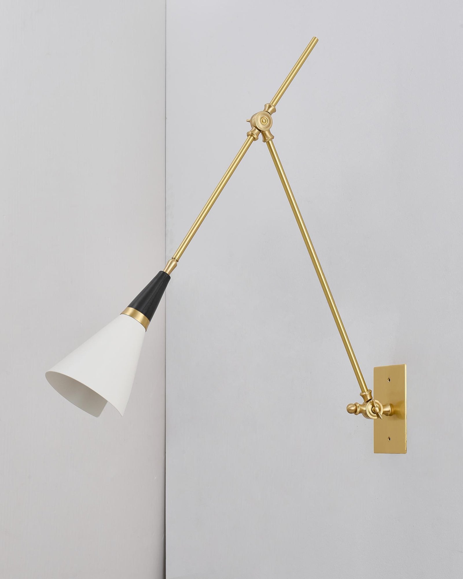 Edge Angled Shade Midcentury Inspired Wall Lamp