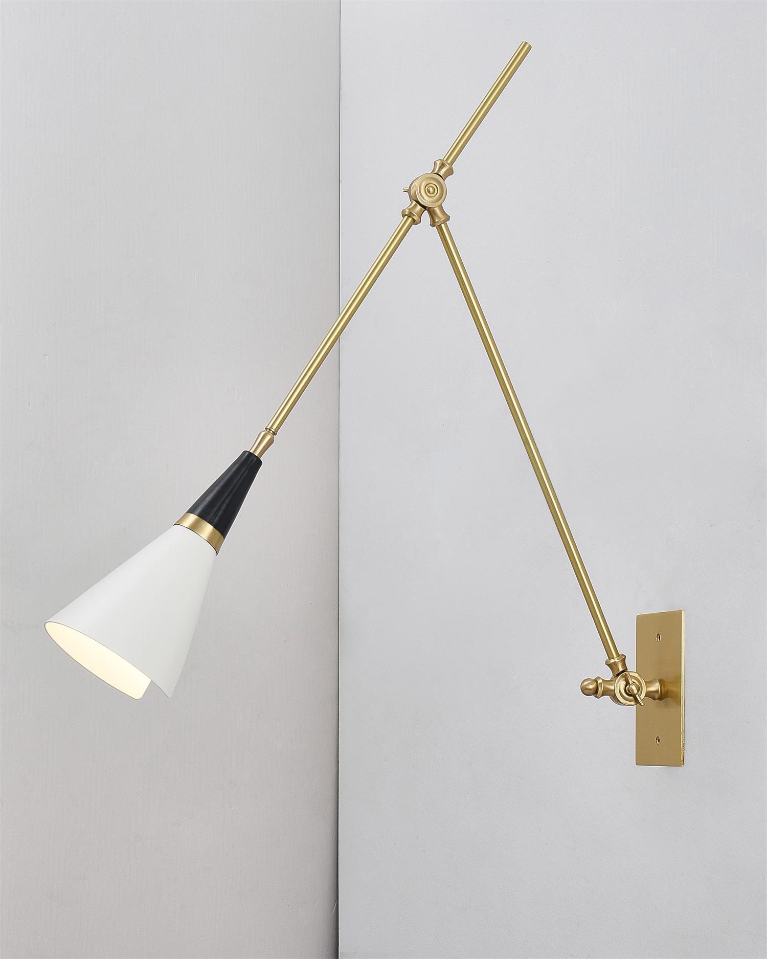 Edge Angled Shade Midcentury Inspired Wall Lamp