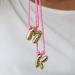 Load image into Gallery viewer, Chunky Gemstone Accented Initial Rope Necklace