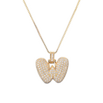 Load image into Gallery viewer, 14k Diamond Dazzle Bubble Initial Necklace