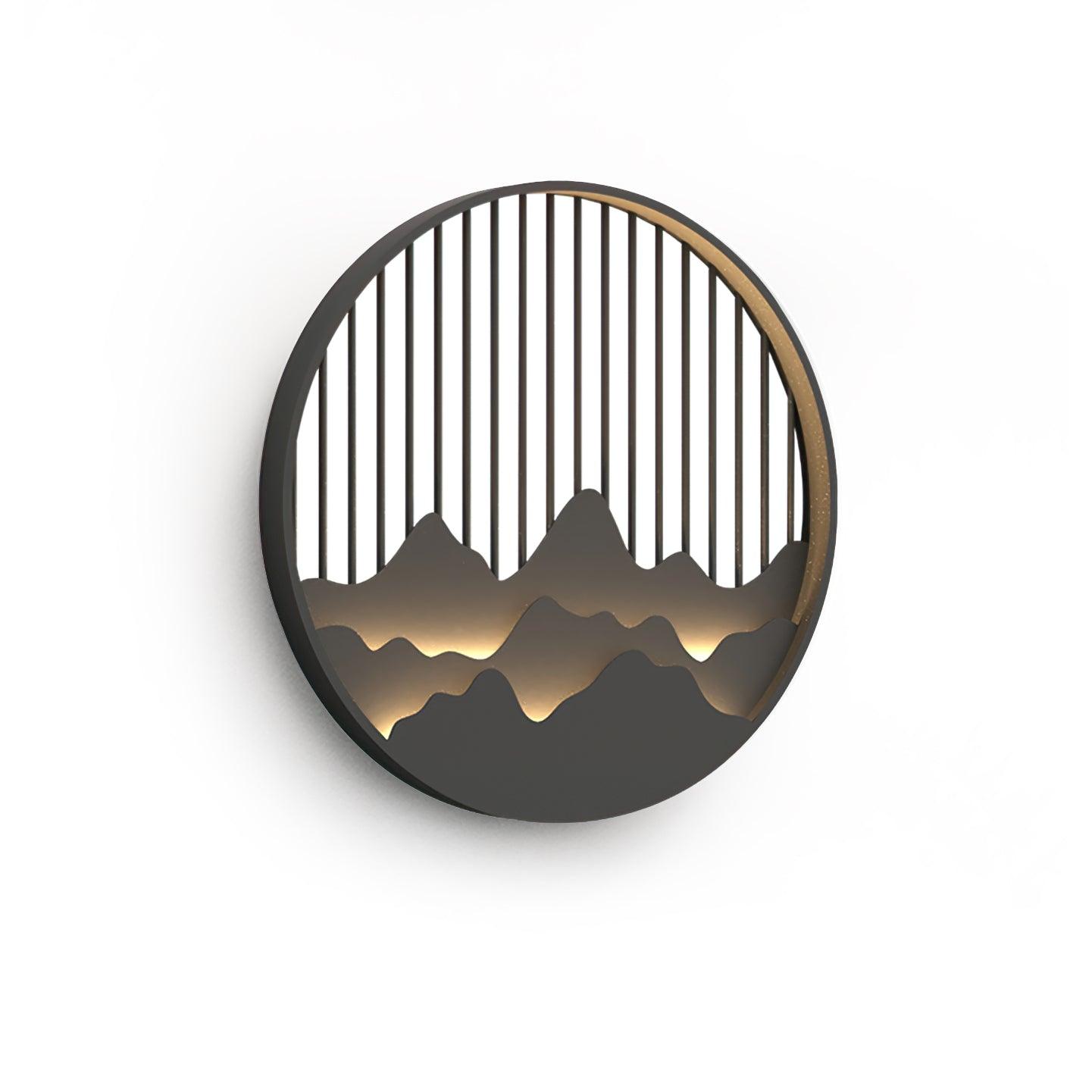 Circular Mountain Motif Contemporary Wall Sconce