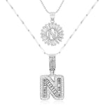 Load image into Gallery viewer, 2pc 14k Diamond Letter Initial Necklaces