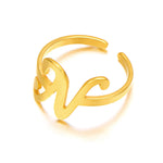 Load image into Gallery viewer, Adjustable Italic Cursive Letter Initial Ring