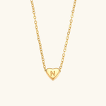 Load image into Gallery viewer, Heart Initial Gold Necklace