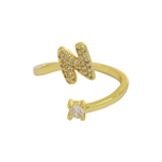 Load image into Gallery viewer, Dainty Bubble Diamond Wrap Initial Ring