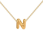 Load image into Gallery viewer, Dainty Bubble Letter Initial Necklace