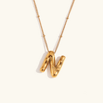 Load image into Gallery viewer, Balloon Gold Initial Necklace