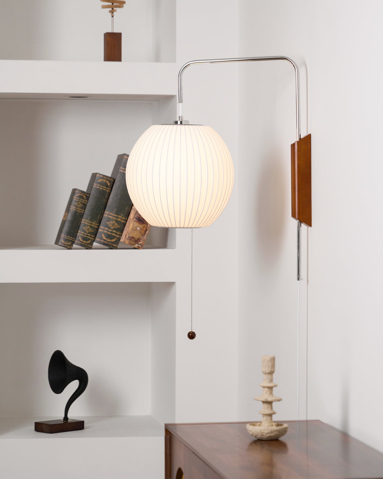Spherical Contemporary Wall Sconce Swivel Arm