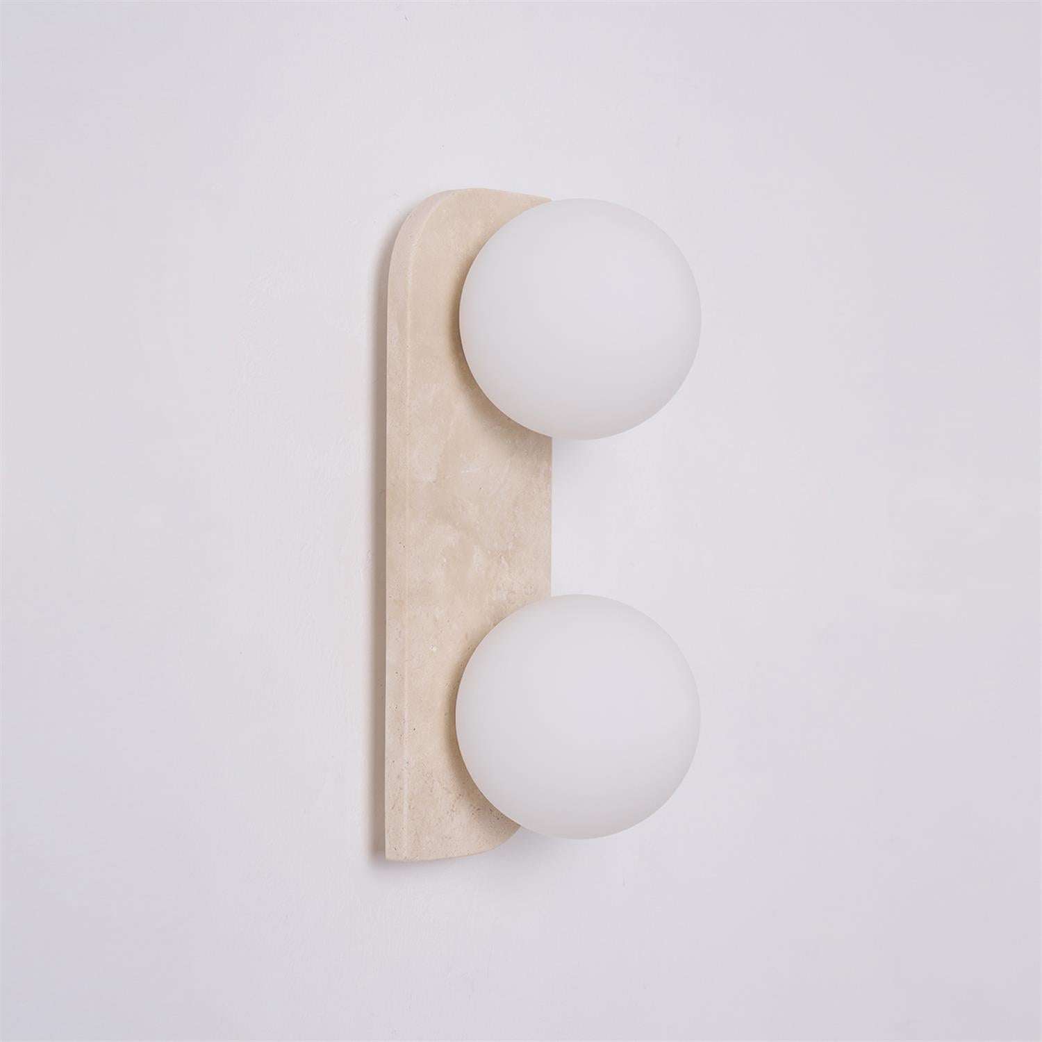 Spherical Travertine Contemporary Wall Light
