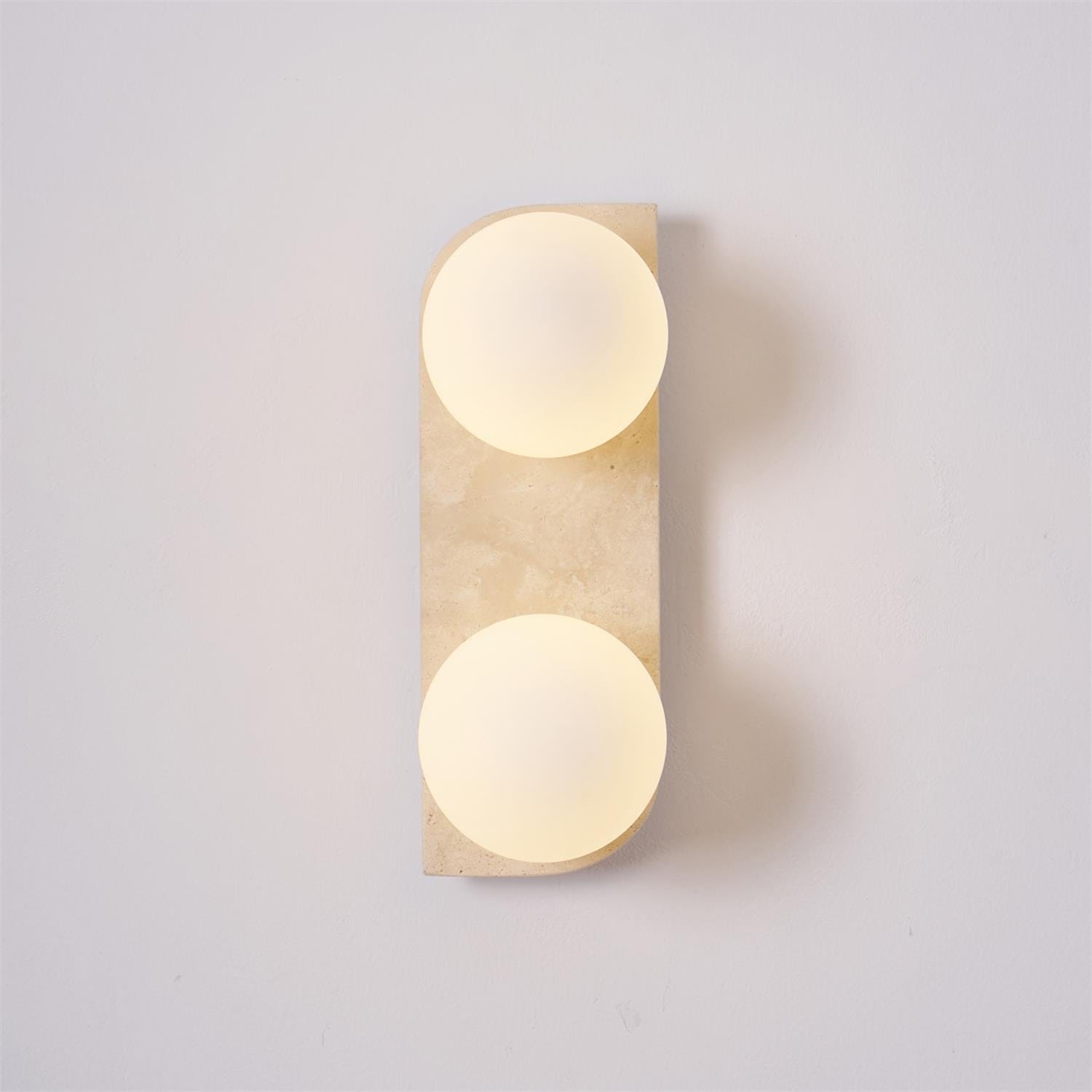 Spherical Travertine Contemporary Wall Light