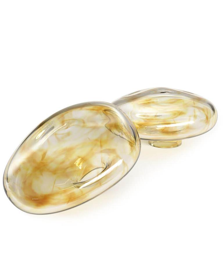 Handblown Crystal Gold Finish Wall Sconce