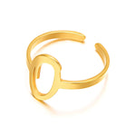 Load image into Gallery viewer, Adjustable Italic Cursive Letter Initial Ring
