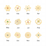 Load image into Gallery viewer, Dainty Birth Flower with Birthstone Bracelet
