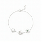 Load image into Gallery viewer, Dainty Birth Flower with Birthstone Bracelet