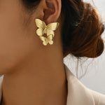 Load image into Gallery viewer, Mariah Butterfly Gold Earrings