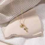 Load image into Gallery viewer, Dainty Diamond Initial & Cross Necklace