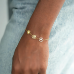 Load image into Gallery viewer, Dainty Birth Flower with Birthstone Bracelet