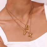 Load image into Gallery viewer, Balloon Gold Initial Necklace