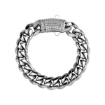 Load image into Gallery viewer, 14k Chunky Diamond Accented Clasp Cuban Link Bracelet