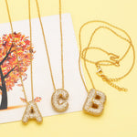 Load image into Gallery viewer, Sparkling Bubble Necklace Inlaid Zirconia Letter