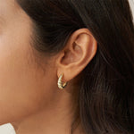 Load image into Gallery viewer, Croissant Bow Earrings