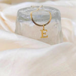 Load image into Gallery viewer, Minimal Serif Letter Initial Herringbone Necklace