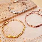 Load image into Gallery viewer, Personalized Family Names Paperclip Bracelet