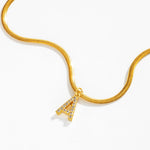 Load image into Gallery viewer, Dainty Diamond Letter Initial Herringbone Necklace