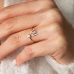Load image into Gallery viewer, Adjustable Dainty Diamond Letter Initial Ring