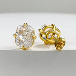 Load image into Gallery viewer, Chunky Rectangle Diamond Stud Earrings
