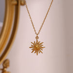 Load image into Gallery viewer, Eliora Gold Sun Necklace