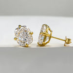 Load image into Gallery viewer, Chunky Rectangle Diamond Stud Earrings