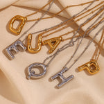 Load image into Gallery viewer, Balloon Gold Initial Necklace