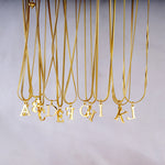 Load image into Gallery viewer, Minimal Serif Letter Initial Herringbone Necklace