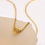 Load image into Gallery viewer, Heart Initial Gold Necklace