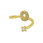 Load image into Gallery viewer, Dainty Bubble Diamond Wrap Initial Ring