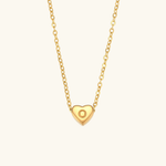 Load image into Gallery viewer, Heart Initial Gold Necklace