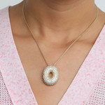 Load image into Gallery viewer, Chunky Bubble Diamond Dazzle Initial Necklaces