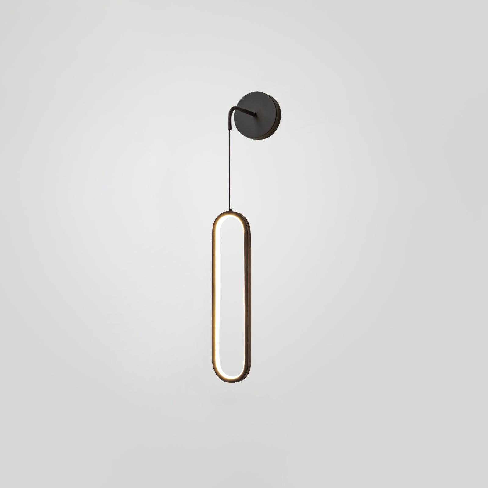 Oval Brass Finish Contemporary Wall Lamp