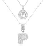 Load image into Gallery viewer, 2pc 14k Diamond Letter Initial Necklaces