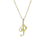 Load image into Gallery viewer, Elegant Cursive Font Satellite Chain Initial Necklace