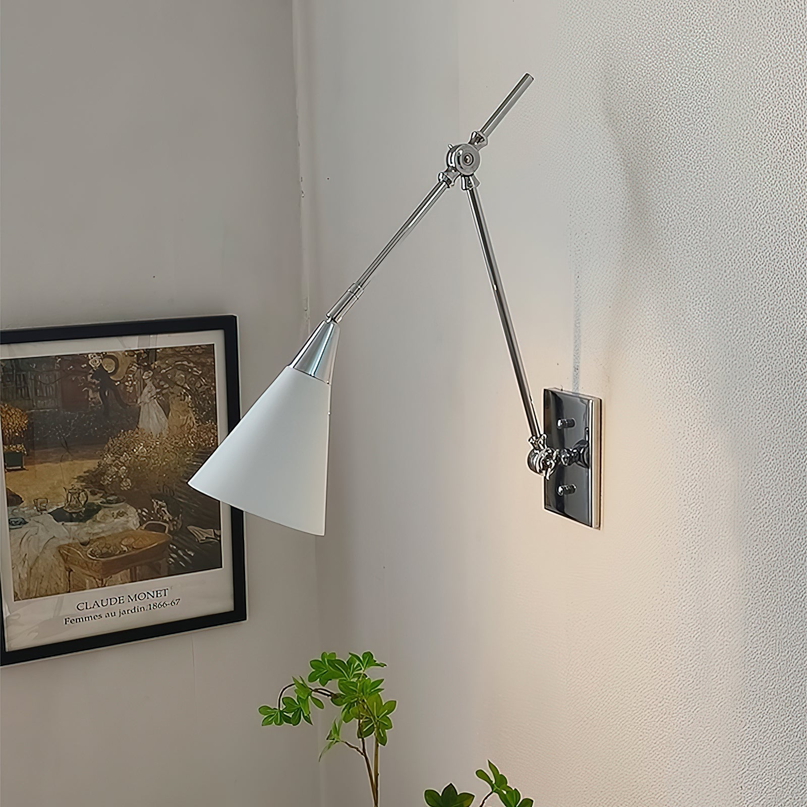Edge Angled Shade Midcentury Inspired Wall Lamp
