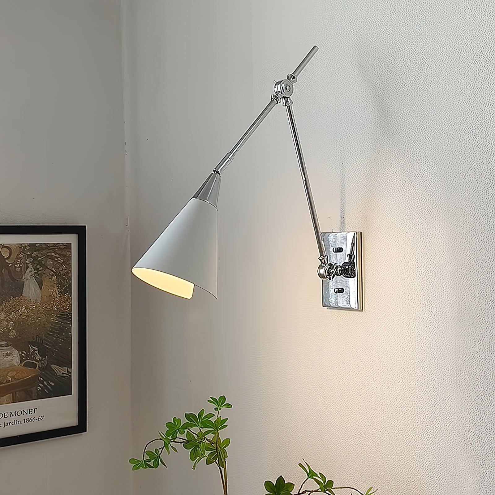 Edge Angled Shade Midcentury Inspired Wall Lamp