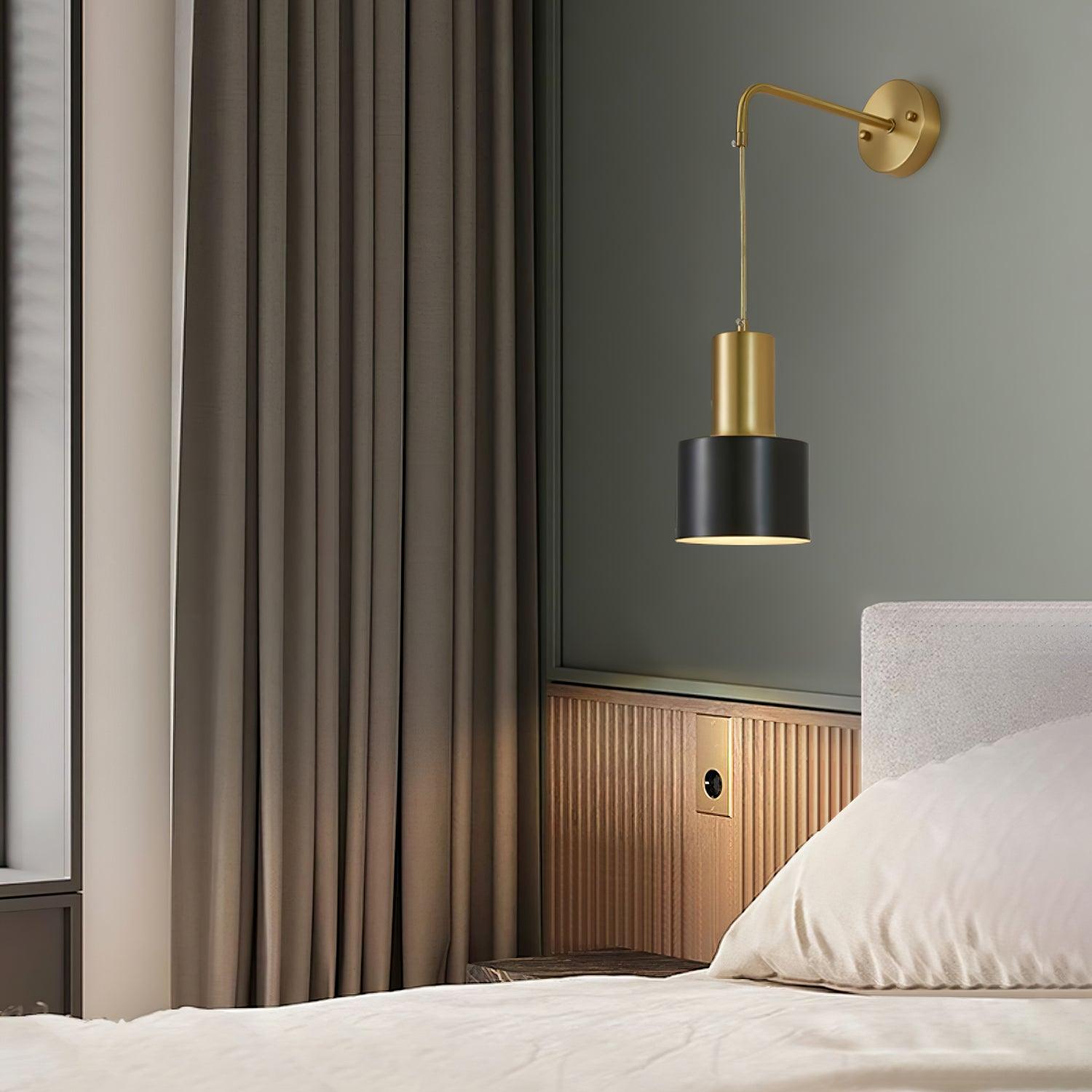 Brass And Matte Black Contemporary Wall Lamp