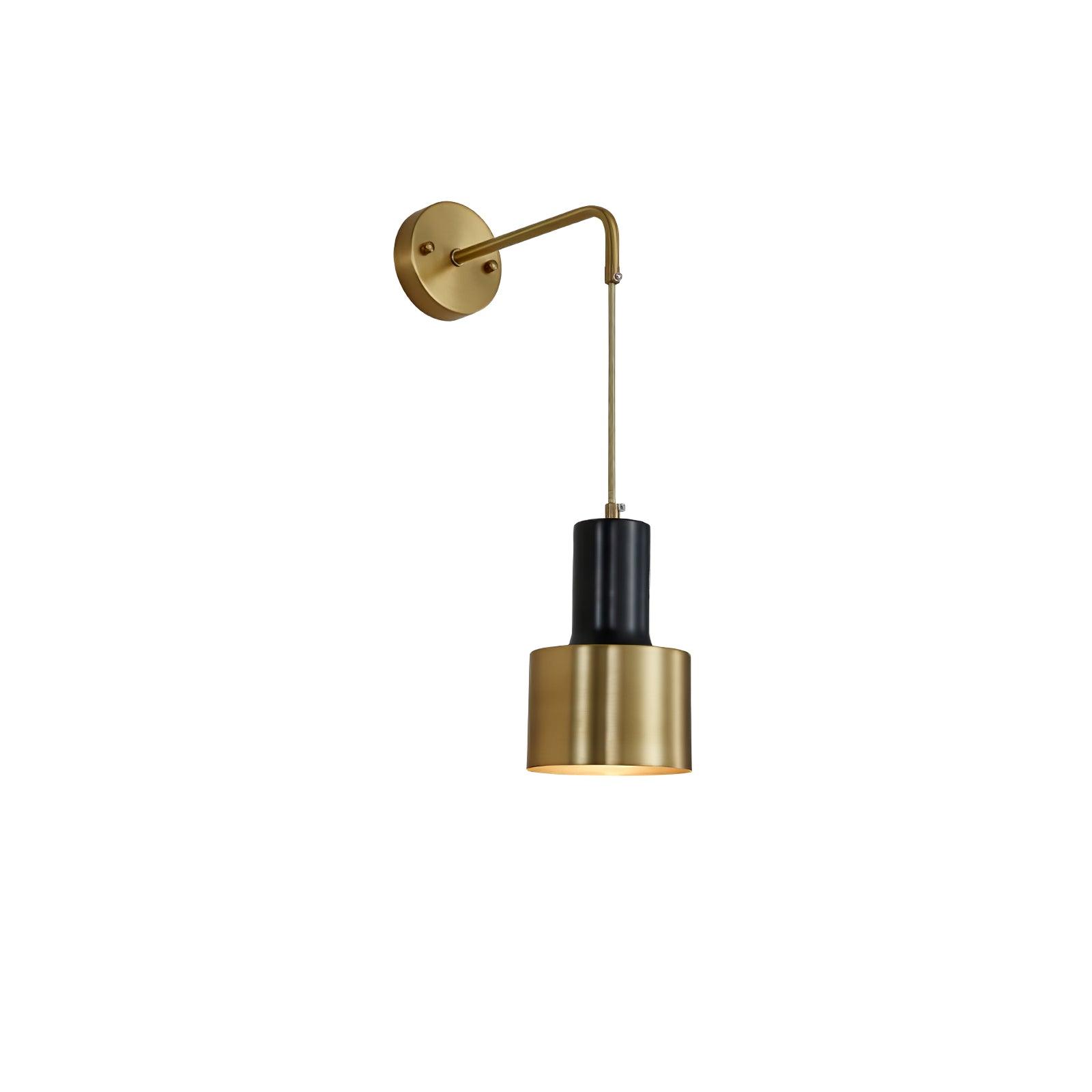 Brass And Matte Black Contemporary Wall Lamp